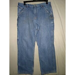 Duluth Trading Co Ballroom Carpenter Jeans Mens 38x32 Blue Denim Work Dungarees